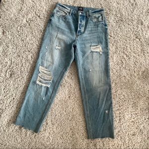 BDG High-Waisted Slim Straight Jean - Distressed